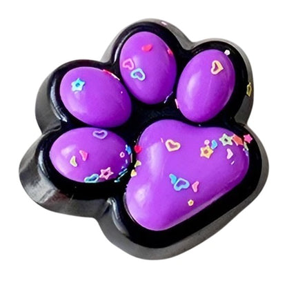 Jucarie Antistres Squishy, Klevo, cu Revenire Lenta, Squeeze Pinch Family, Model Labuta de Pisica, 6.8x6.2 cm, 55g, Ambalaj Transparent, Mov