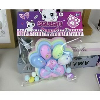 Jucarie Antistres Squishy, Klevo, cu Revenire Lenta, Squeeze Toys, Model Cat Paw, 12.5x10.5 cm, 220g, +3 Ani, din TPR, Model 4, Multicolor