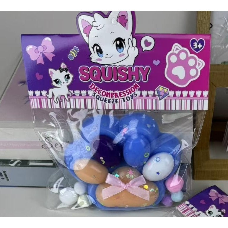 Jucarie Antistres Squishy, Klevo, cu Revenire Lenta, Squeeze Toys, Model Cat Paw, 12.5x10.5 cm, 220g, +3 Ani, din TPR, Model 7, Multicolor