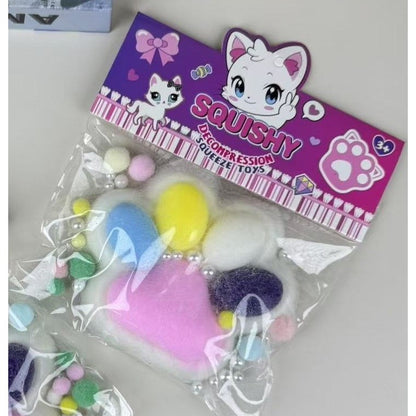 Jucarie Antistres Squishy, Klevo, cu Revenire Lenta, Squeeze Toys, Model Cat Paw, 12.5x10.5 cm, 220g, +3 Ani, din TPR, Model 9, Multicolor