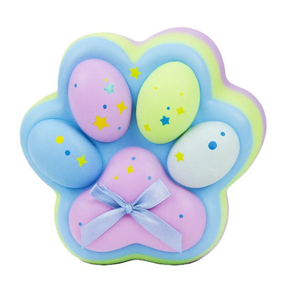 Jucarie Antistres Squishy, Klevo, cu Revenire Lenta, Squeeze Toys, Model Cat Paw, 12.5x10.5 cm, 220g, +3 Ani, din TPR, Model 4, Multicolor