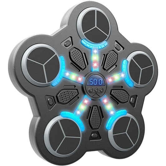 Jucarie de Boxat cu Muzica si Lumini, Klevo, Manusi Incluse, Bluetooth, Incarcare USB, Aplicare cu Ventuze, 5 Tinte, 33x33x4.5 cm, 930 g, Negru