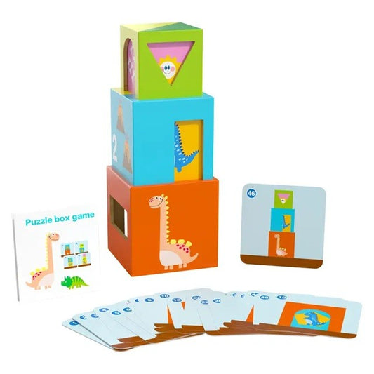 Jucarie de Construit, Klevo, Puzzle Box, Blocuri Stivuibile, 4-6 Ani, 5 Cuburi, 48 de Modele de Construit, 1 Manual, 12.8 x 12.8 x 12.8 cm, Multicolor