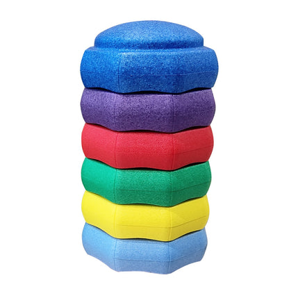 Jucarie de Echilibru, Klevo, Tip Stepping Stones, 6 Piese, din Spuma, pentru Miscare, Sarituri, Prindere, 28 x 28 x 50 cm, Model 5, Multicolor