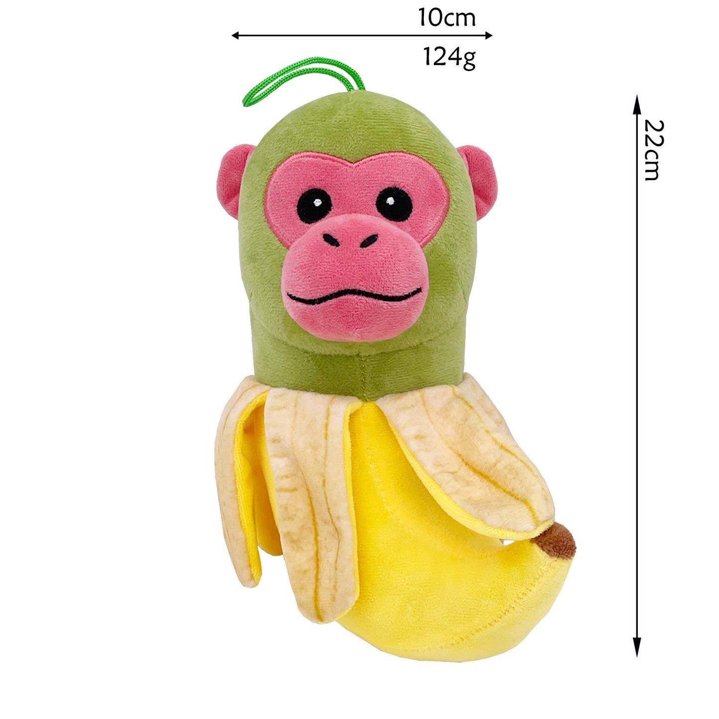 Jucarie Moale de Plus Italian Brainrot, Klevo, cu Agatatoare, Model Maimuta Banana Chimpanzini Bananini, Jucarie Moale pentru Copii, 22 x 10 cm, Verde Galben