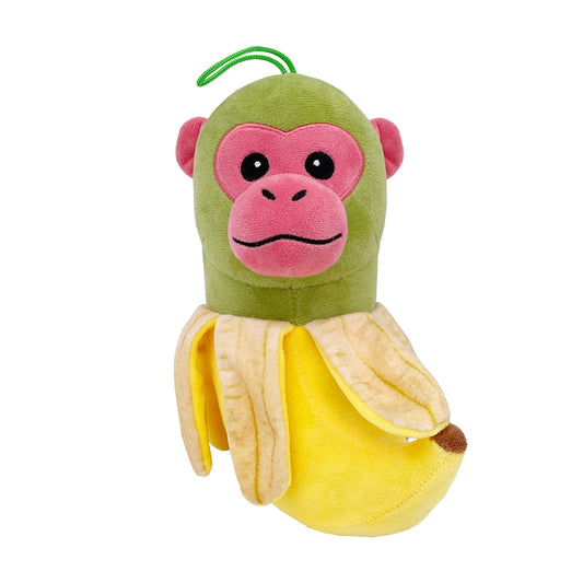 Jucarie Moale de Plus Italian Brainrot, Klevo, cu Agatatoare, Model Maimuta Banana Chimpanzini Bananini, Jucarie Moale pentru Copii, 22 x 10 cm, Verde Galben