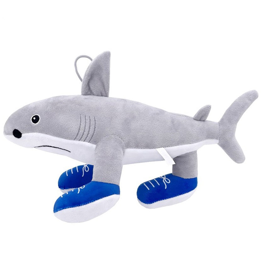 Jucarie Moale de Plus Italian Brainrot, Klevo, cu Agatatoare, Model Rechin cu Picioare Tralalero Tralala, Jucarie Moale pentru Copii, 35 x 24 cm, Gri