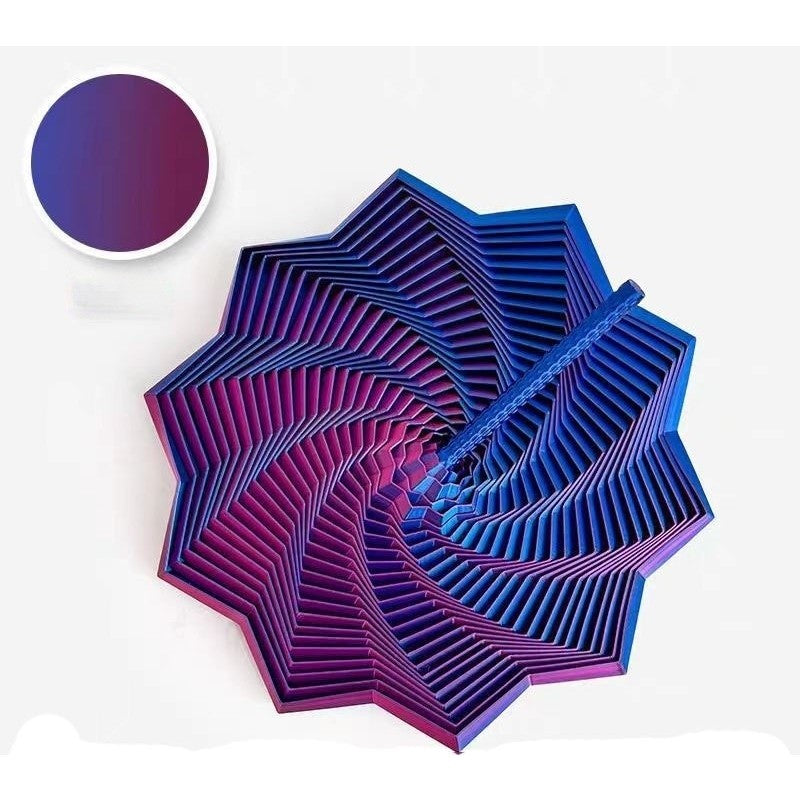 Jucarie Decompresie, Klevo, Model Stea 3D, DuoChrome, Maner Spirala, Turn Magic Geometric, Multiple Forme, Anti-stress, 17 cm, Albastru/Violet