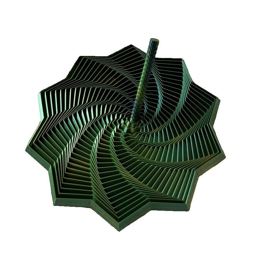 Jucarie Decompresie, Klevo, Model Stea 3D, DuoChrome, Maner Spirala, Turn Magic Geometric, Multiple Forme, Anti-stress, 17 cm, Negru/Verde