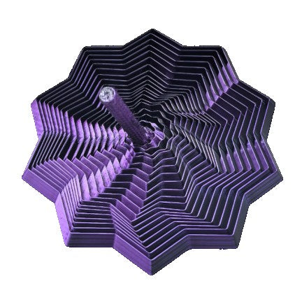 Jucarie Decompresie, Klevo, Model Stea 3D, DuoChrome, Maner Spirala, Turn Magic Geometric, Multiple Forme, Anti-stress, 11 cm, Negru/Mov
