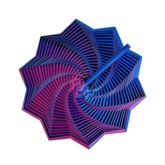 Jucarie Decompresie, Klevo, Model Stea 3D, DuoChrome, Maner Spirala, Turn Magic Geometric, Multiple Forme, Anti-stress, 11 cm, Albastru/Violet