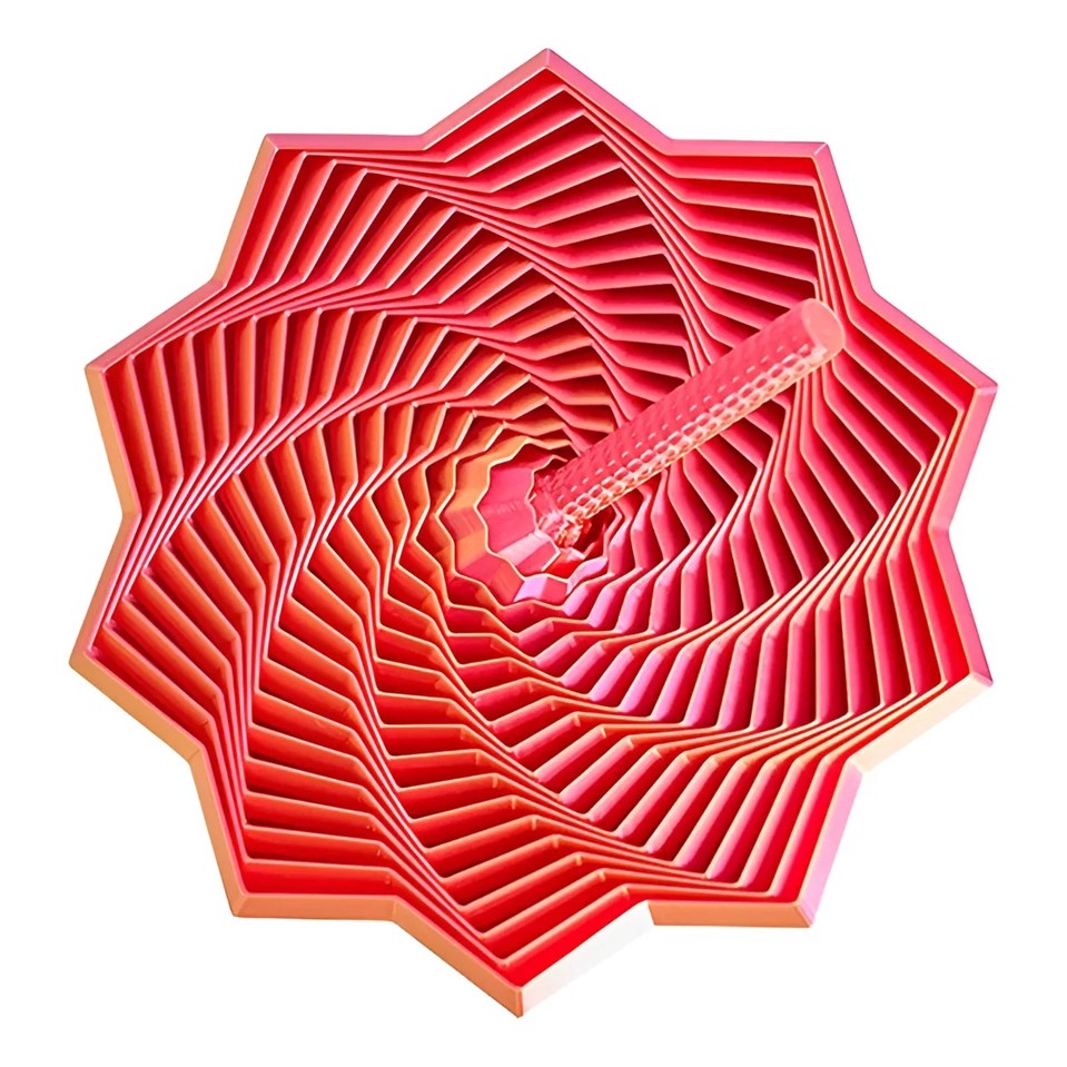 Jucarie Decompresie, Klevo, Model Stea 3D, DuoChrome, Maner Spirala, Turn Magic Geometric, Multiple Forme, Anti-stress, 17 cm, Roz/Auriu