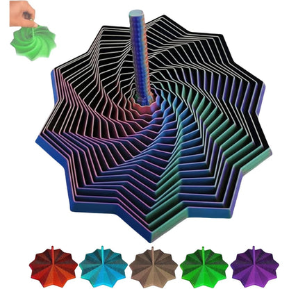 Jucarie Decompresie, Klevo, Model Stea 3D, DuoChrome, Maner Spirala, Turn Magic Geometric, Multiple Forme, Anti-stress, 17 cm, Albastru Rosu Verde