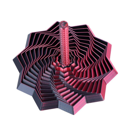 Jucarie Decompresie, Klevo, Model Stea 3D, DuoChrome, Maner Spirala, Turn Magic Geometric, Multiple Forme, Anti-stress, 17 cm, Negru/Rosu