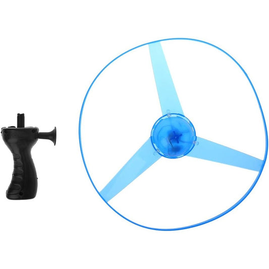 Jucarie Disc Zburator, Distractiv pentru Copii, Klevo, Aruncator Manual din Plastic, cu Lumini, Albastru