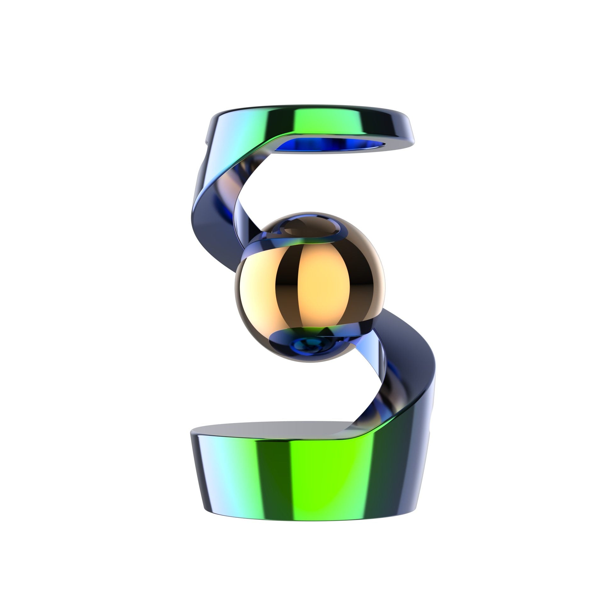 Jucarie Fidget pentru Adulti, Klevo, Giroscop Levitant de Birou, Jucarie Anti-Stres pentru Adulti, Spinner Flotant cu Iluzie Optica Hipnotica, 65x42x42 mm, 145 gr, Multicolor