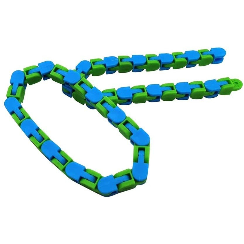 Jucărie Senzorială Antistres Klevo - Puzzle de Îmbinat Tip Șarpe, 24 Piese, +3 Ani, Verde/Albastru