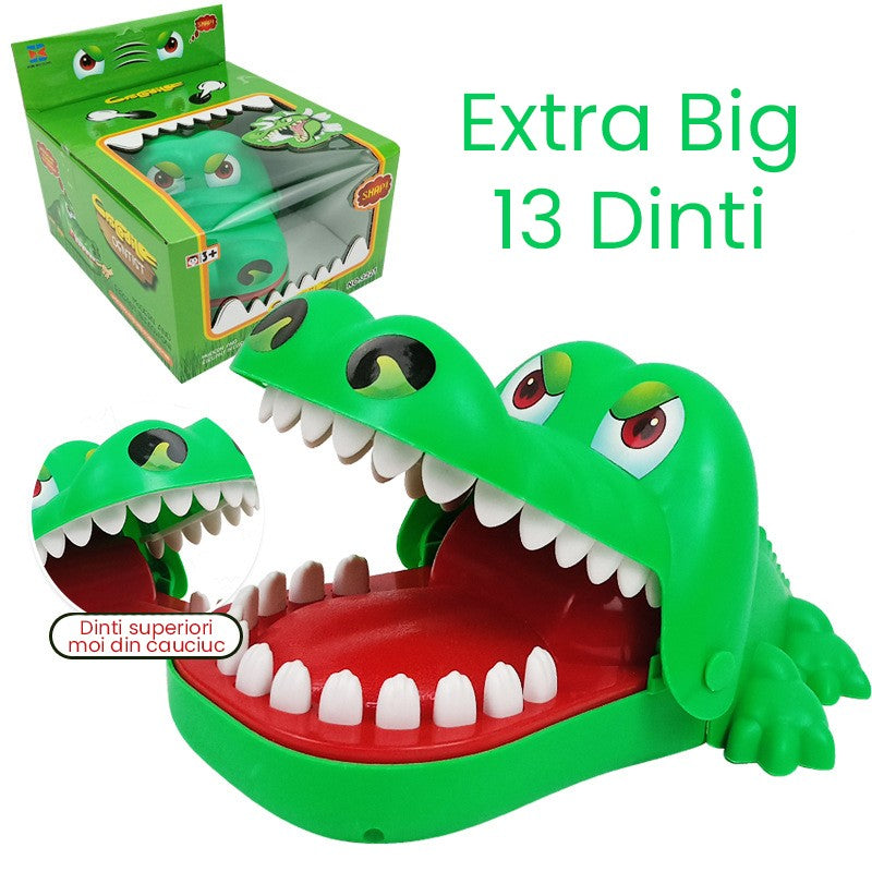 Jucarie interactiva Crocodil Dentist, Klevo, Joc de Grup/Familie, 13 Dinti, Extra Big 21 x 14.5 x 11 cm, Verde