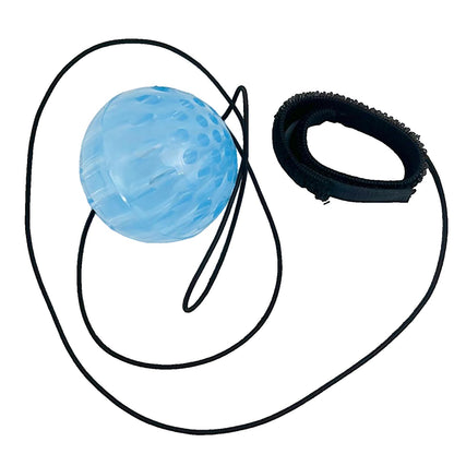 Jucarie Interactiva, Klevo, Minge Saltareata Crystal Ball, cu Banda Elastica, 6 cm, +7 Ani, din Plastic, Albastru