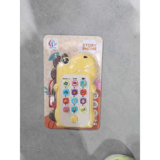 Jucarie Interactiva, Klevo, Telefon Inteligent, Model Dinozaur, Functii Educative, Muzicale si Voce, 4-6 ani, 19 x 11.5 cm, din Plastic, Galben
