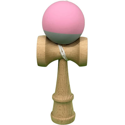 Kendama X Originala, Profesionala, Klevo, din Lemn, 18 cm, Rubber Grip, Roz/Gri