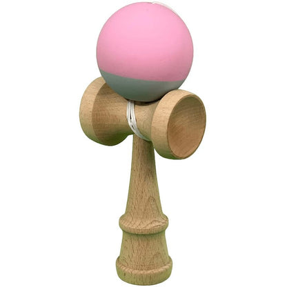 Kendama X Originala, Profesionala, Klevo, din Lemn, 18 cm, Rubber Grip, Roz/Gri