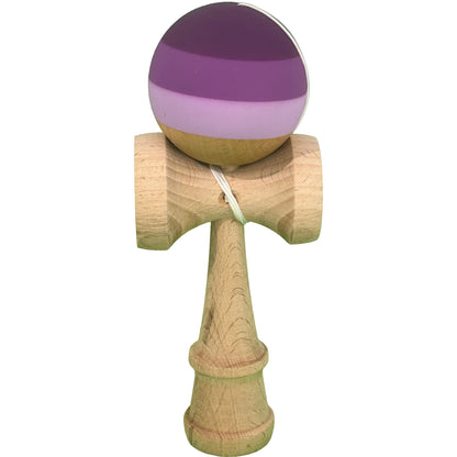 Kendama X Originala, Profesionala, Klevo, din Lemn, 18 cm, Rubber Grip, Purpuriu/Mov/Lila