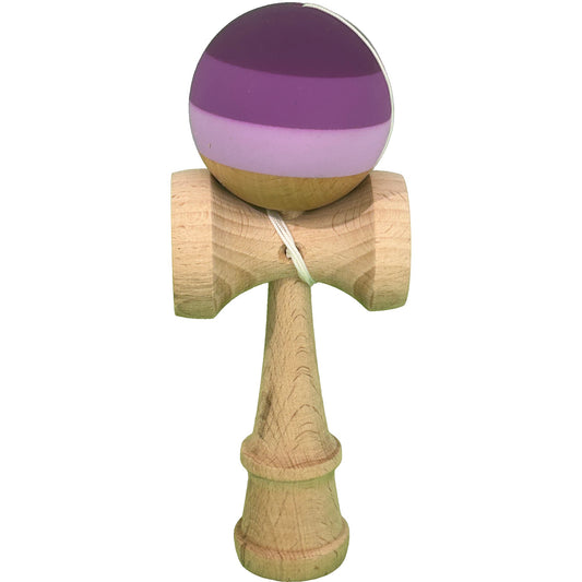 Kendama X Originala, Profesionala, Klevo, din Lemn, 18 cm, Rubber Grip, Purpuriu/Mov/Lila