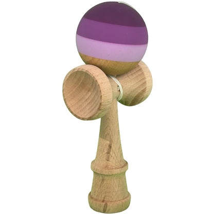 Kendama X Originala, Profesionala, Klevo, din Lemn, 18 cm, Rubber Grip, Purpuriu/Mov/Lila