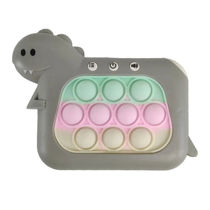 Jucarie Interactiva Pop It Whack A Mole, Klevo, Tip Consola, Anti-Stres, 4 Moduri de Joc, din ABS si Silicon, +3 Ani, Model Dinozaur, Gri