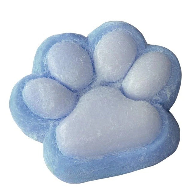 Jucarie Interactiva Squishy, Klevo, Model Cat Paw, Squeeze Pinch Family, Revenire Lenta, din TPR, +3 Ani, 7.5 cm, Textura Puf, Albastru