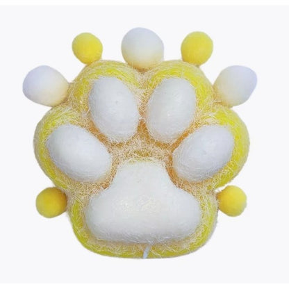Jucarie Interactiva Squishy, Klevo, Model Cat Paw, Squeeze Pinch Family, Revenire Lenta, din TPR, +3 Ani, 7.5 cm, Textura Puf, Galben