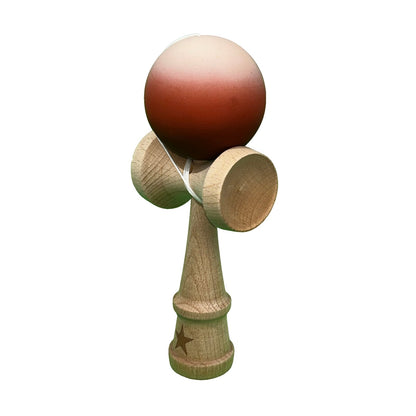 Kendama X Originala, Profesionala, Klevo, din Lemn, Rubber Grip, 18 cm, Maro/Bej/Roz