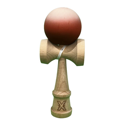 Kendama X Originala, Profesionala, Klevo, din Lemn, Rubber Grip, 18 cm, Maro/Bej/Roz