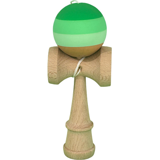 Kendama X Originala, Profesionala, Klevo, din Lemn, Rubber Grip, 18 cm, Verde in 3 Culori