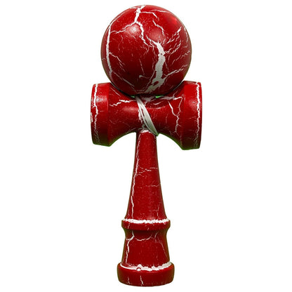 Kendama X Originala, Profesionala, Klevo, Cracked, din Lemn, 18 cm, Roz Aprins/Alb