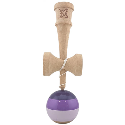 Kendama X Originala, Profesionala, Klevo, Super Sticky din Lemn, 18 cm, Purpuriu/Mov/Lila