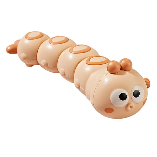 Jucarie mecanica pentru copii Klevo, omida haioasa, cu cheita, distractiva, se taraste, se misca, 15 x 4 cm, portocaliu