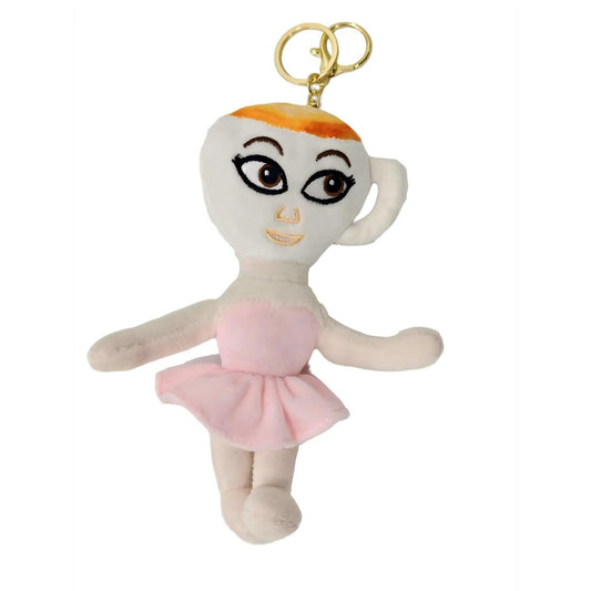 Jucarie Moale de Plus de Tip Breloc, Klevo, Model Italian Brainrot Ballerina Cappuccina, 17 x 14 cm, Roz