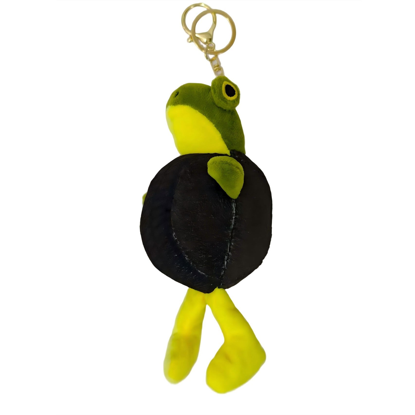 Jucarie Moale de Plus de Tip Breloc, Klevo, Model Italian Brainrot Broscuta cu Anvelopa Boneca Ambalabu, 18 x 11 cm, Negru Verde