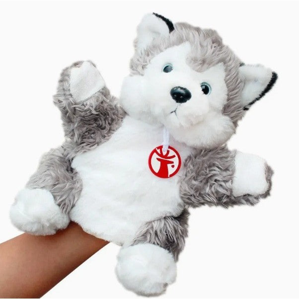 Papusa de Mana pentru Teatru de Papusi, Klevo, din Plus, 25 x 10 x 8 cm, Model Husky, Gri