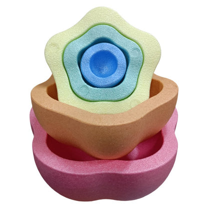 Jucarie Senzoriala de Echilibru, Klevo, Tip Stepping Stones, 5 Piese, din Spuma, pentru Miscare, Sarituri, Prindere, Diametru 28 cm, Model 2, Multicolor