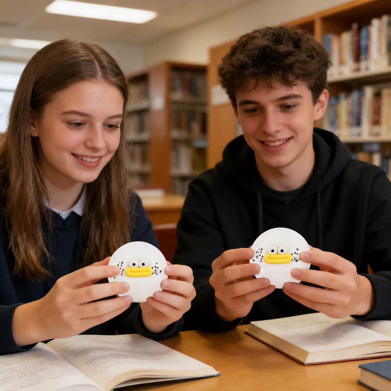 Jucarie Senzoriala Squishy, Klevo, Model Gogoasa cu Ochi Mari, 1 Bucata, Textura Ultra-Densa, Jucarie Antistres  pentru Copii si Adulti, Efect Calmant cu Revenire Lenta, 9 cm, Alb