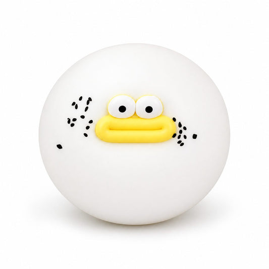 Jucarie Senzoriala Squishy, Klevo, Model Gogoasa cu Ochi Mari, 1 Bucata, Textura Ultra-Densa, Jucarie Antistres  pentru Copii si Adulti, Efect Calmant cu Revenire Lenta, 9 cm, Alb