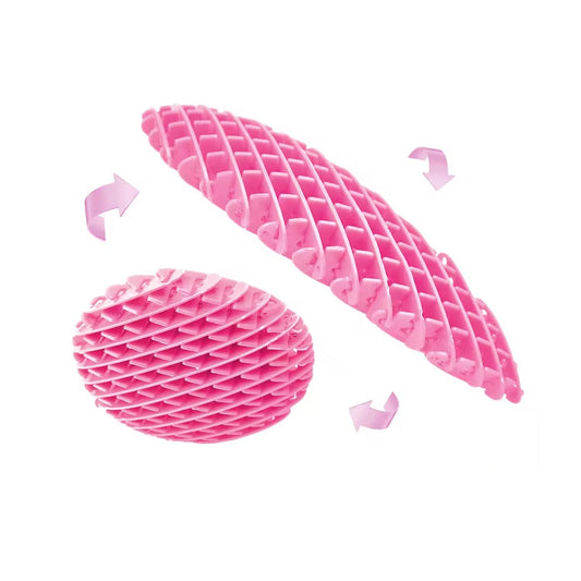 Jucarie Worm Fidget de Decompresie, Klevo, Anti Stres, Dimensiune Compacta 10 cm, Dimensiune Extinsa 24.5 cm, Roz