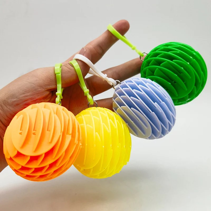 Jucarie Worm Fidget de Decompresie, Klevo, Anti Stres, Dimensiune Compacta 6 cm, Dimensiune Extinsa 15.5 cm, Verde