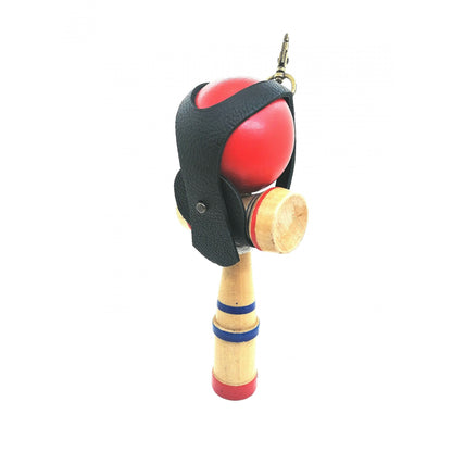 Husa Suport pentru Kendama, Klevo, din Piele Ecologica Rezistenta in Timp, Diametrul 6 cm, Negru