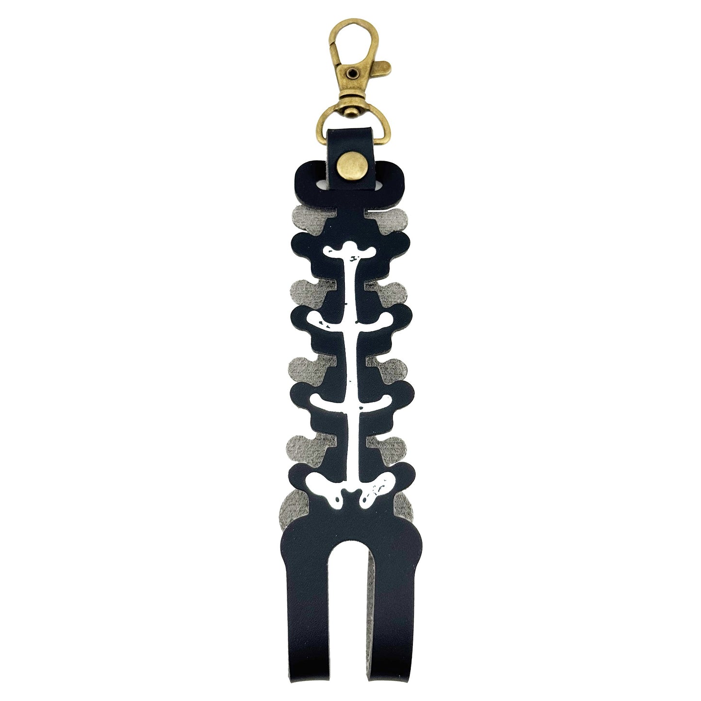 Husa pentru Kendama, Klevo, tip Pandativ/Breloc, Imprimeu Skull, din Piele Ecologica, 26 x 3.2 cm, Negru