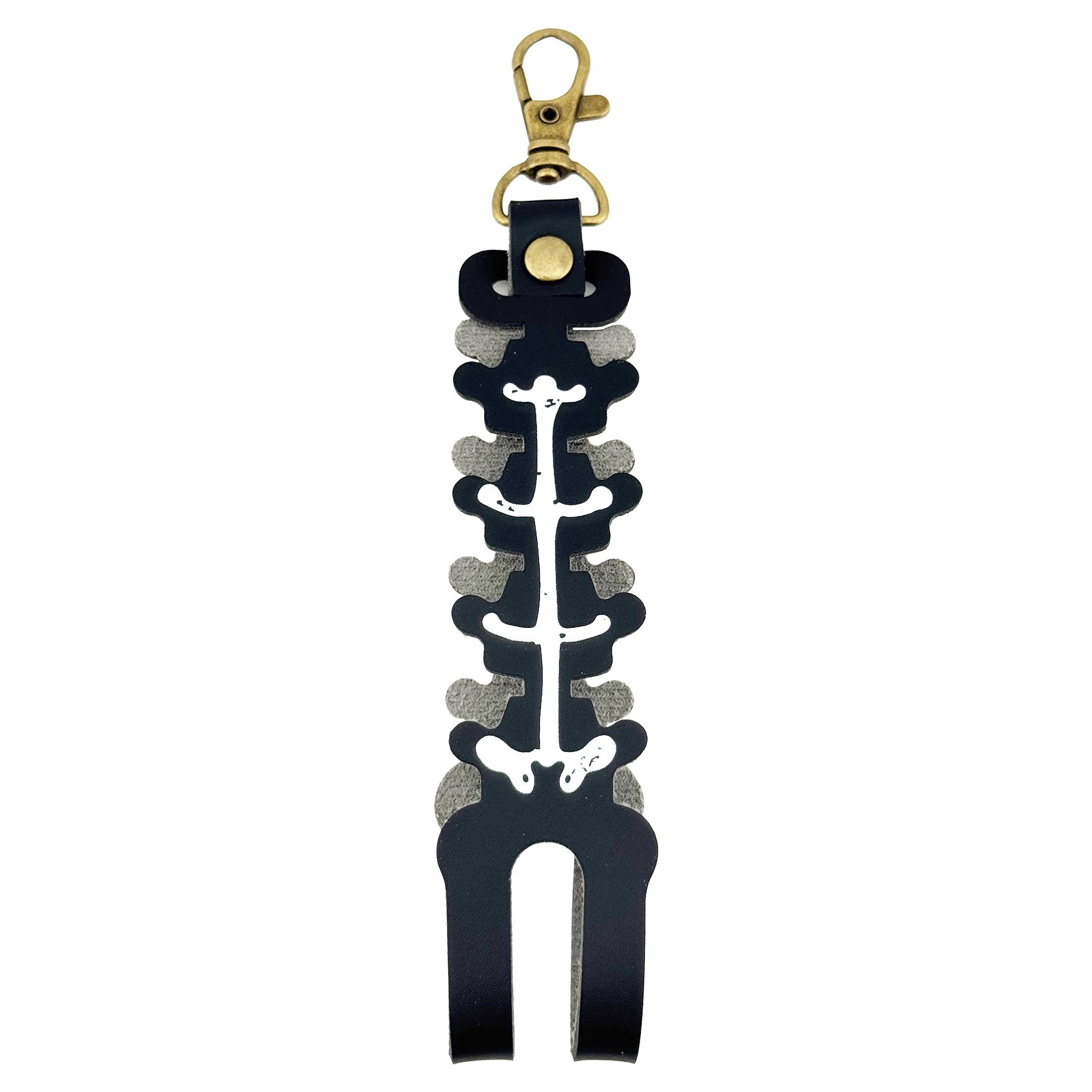 Husa pentru Kendama, Klevo, tip Pandativ/Breloc, Imprimeu Skull, din Piele Ecologica, 26 x 3.2 cm, Negru
