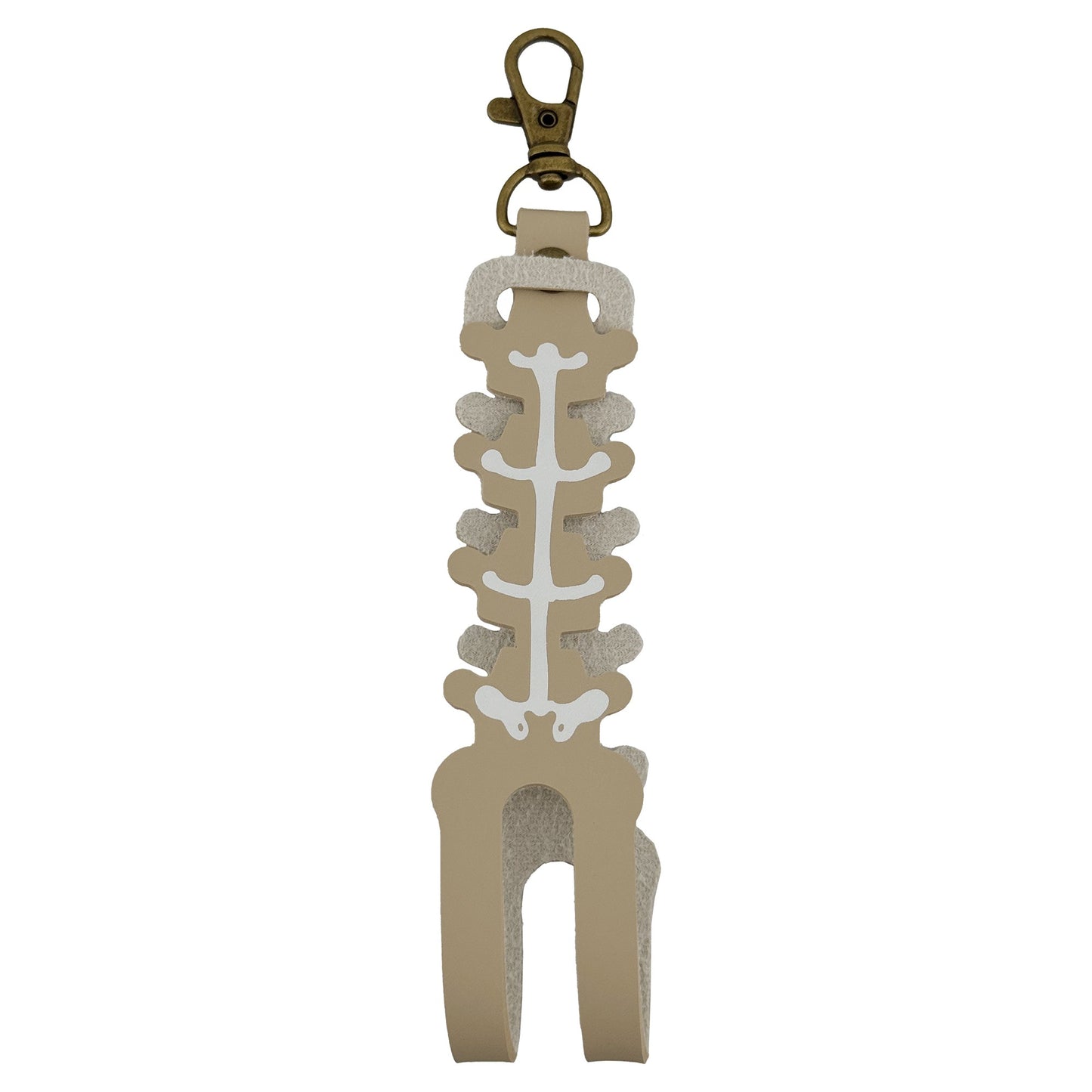 Husa pentru Kendama, Klevo, tip Pandativ/Breloc, Imprimeu Skull, din Piele Ecologica, 26 x 3.2 cm, Bej deschis
